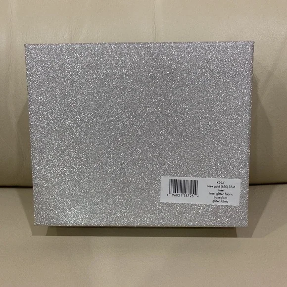 NWT Kate Spade Rose Gold Sparkle Glitter Tinsel Boxed Small Card Holder Wallet - Picture 16 of 16